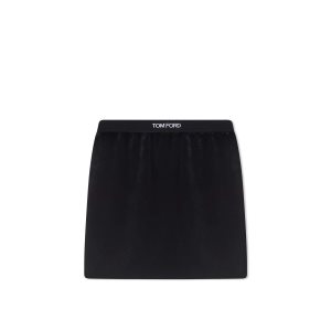Dámské Sukně Tom Ford Lehké Velvet Signature Černé | 307249-PCT