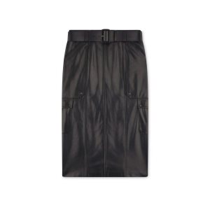 Dámské Sukně Tom Ford Plonge Læder Belted Černé | 805769-QJO