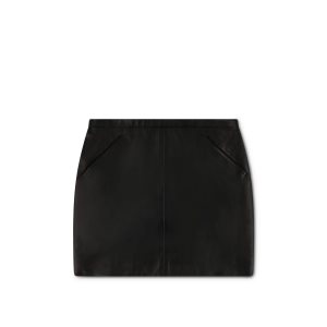 Dámské Sukně Tom Ford Plonge Læder Mini Černé | 384017-DAK