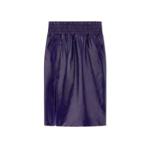 Dámské Sukně Tom Ford Shiny Textured Læder Midi Fialové | 320745-FYX