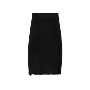 Dámské Sukně Tom Ford Stretch Vlna Rib Asymmetric Černé | 063254-AZH