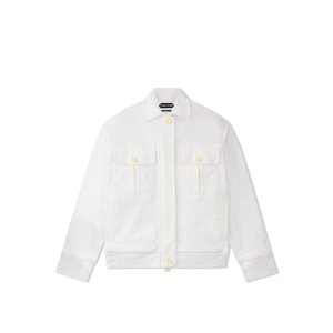 Dámské Svrchní Oblečení Tom Ford Compact Denim Boxy Jean Jacket Chalk | 830691-PGC