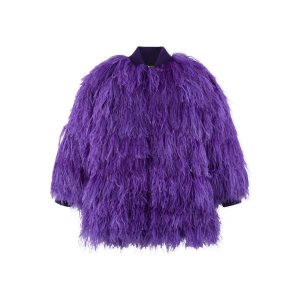 Dámské Svrchní Oblečení Tom Ford Feathers Puffy Coat Amethyst | 472089-LIS