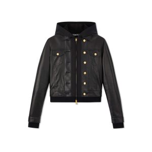 Dámské Svrchní Oblečení Tom Ford New Plonge & Silk Blend Fleece Jean Jacket Černé | 642730-WHR