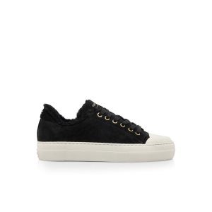 Dámské Tenisky Tom Ford Semišové Læder And Shearling City Low Tops Černé | 684235-BEI