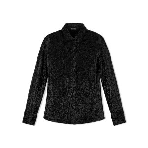 Dámské Topy Tom Ford All Over Sequins Shirt Černé | 172980-DSO