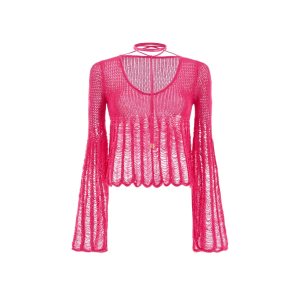Dámské Topy Tom Ford Bavlněné Large Ladder Knit Růžové | 498216-AVU