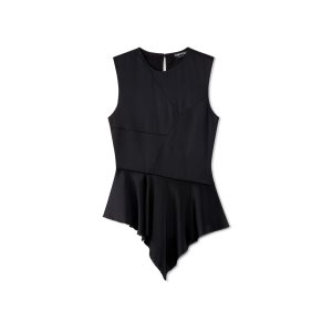 Dámské Topy Tom Ford Fluid Double-faced Satin Asymmetric Černé | 896074-CDE