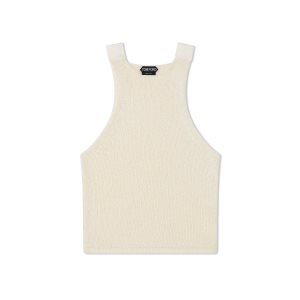 Dámské Topy Tom Ford Shiny Rafia Tank Chalk | 942806-UXT