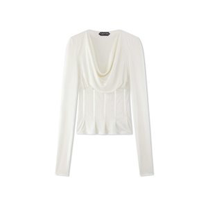 Dámské Topy Tom Ford Silk Jersey Corset Chalk | 270493-CQL