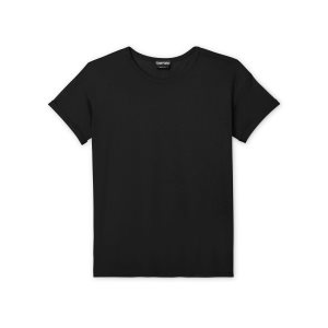 Dámské Topy Tom Ford Silk Jersey T-shirt Černé | 382079-MED