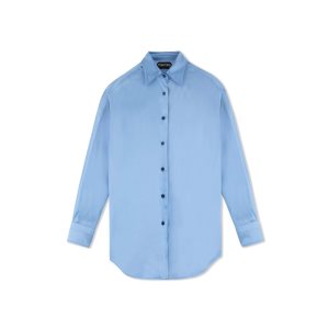 Dámské Topy Tom Ford Stretch Silk Satin Relaxed Fit Shirt Světle | 729613-PTK