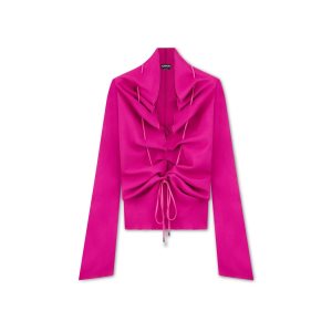 Dámské Topy Tom Ford Viscose Stretch Cady Ruched Fuschia | 864213-BAI