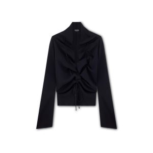 Dámské Topy Tom Ford Viscose Stretch Cady Ruched Černé | 946571-DBA
