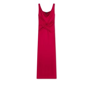 Dámské Šaty Tom Ford Crepe Jersey Draped Evening Raspberry Coulis | 058961-JET