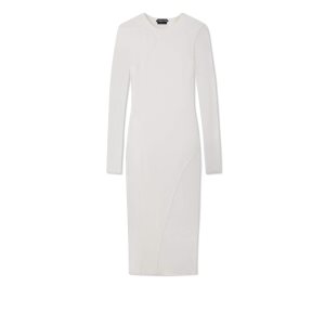 Dámské Šaty Tom Ford Crepe Jersey Tubino Chalk | 071564-OJY