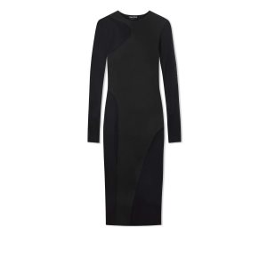 Dámské Šaty Tom Ford Crepe Jersey Tubino Černé | 408359-ZQR