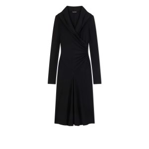 Dámské Šaty Tom Ford Loose Microcosta Jersey S Kapucí Cocktail Černé | 129048-SMD
