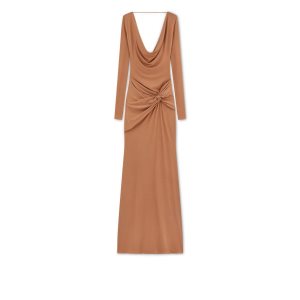 Dámské Šaty Tom Ford Microcosta Jersey Criss Cross Evening Parfait | 432671-MAE