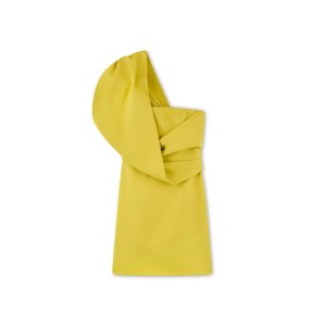 Dámské Šaty Tom Ford Round Stretch Viscose One-shoulder Mini Charteuse Citrine | 513694-TCF