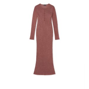 Dámské Šaty Tom Ford Shiny Rafia Henley Béžový | 542610-JLW