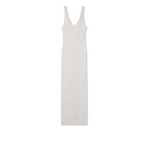 Dámské Šaty Tom Ford Silk Bavlněné Stretch Rib Tank Chalk | 678593-LYM