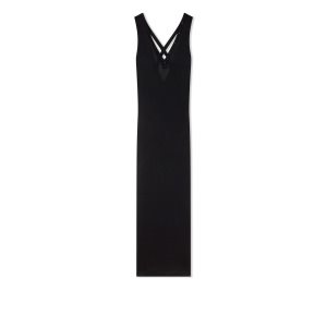 Dámské Šaty Tom Ford Slinky Viscose V-neck Černé | 942731-CNF