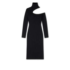 Dámské Šaty Tom Ford Stretch Vlna Cut-out Below The Knee Černé | 428953-YAO