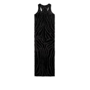 Dámské Šaty Tom Ford Velour Zebra Jacquard Tank Černé | 607945-BKH