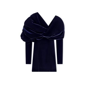 Dámské Šaty Tom Ford Viscose Velvet Mini Ink | 813925-ZOC