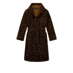 Dámské Župany Tom Ford Leopard Printed Towelling Bavlněné Tmavě Hnědé | 813402-NFO