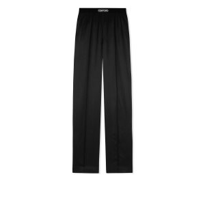 Dámské Župany Tom Ford Stretch Silk Satin Černé | 765891-IJK