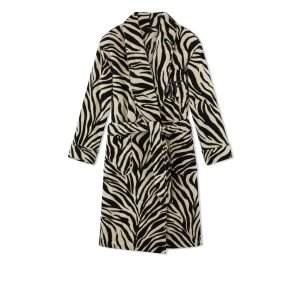 Dámské Župany Tom Ford Zebra Jacquard Towelling Bavlněné Černé Béžový | 798062-HQW
