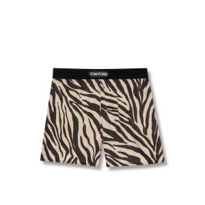 Dámské Župany Tom Ford Zebra Printed Silk Černé Béžový | 738651-HXI